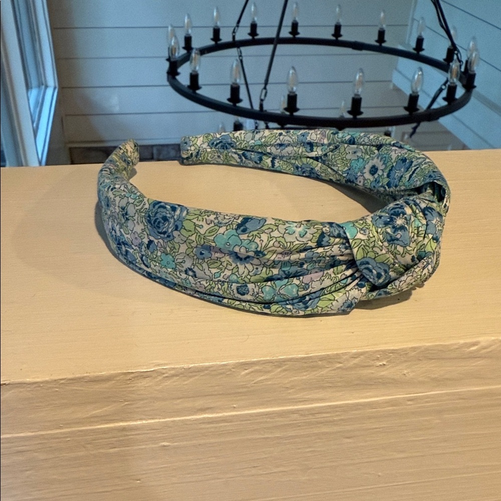 J. Crew Floral Headband in Blue and Green
